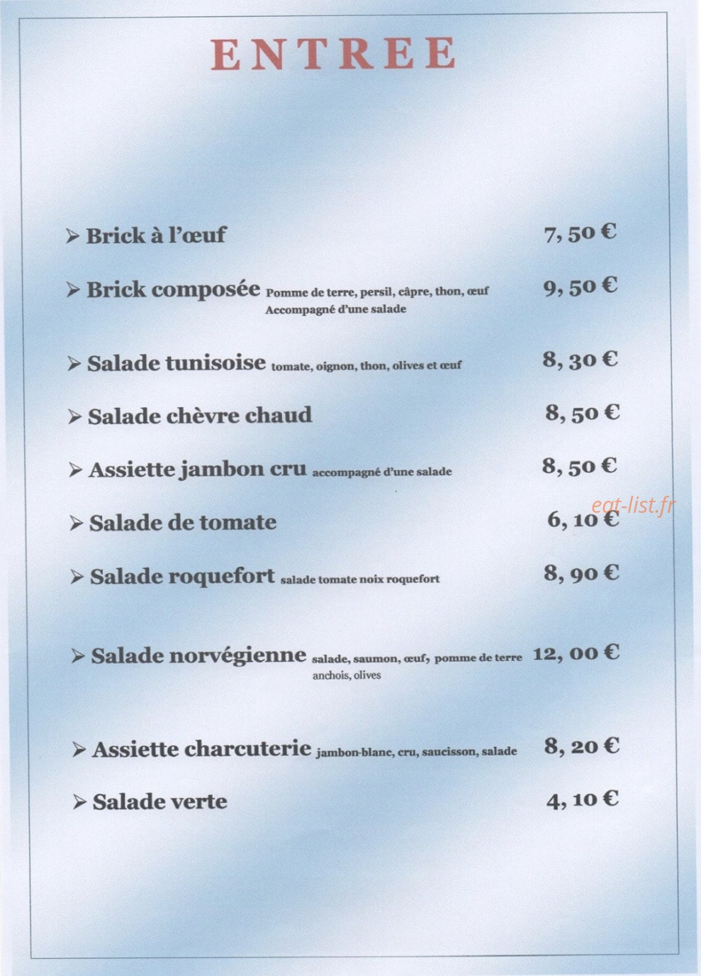 Le Petit Chalet — carte page 2