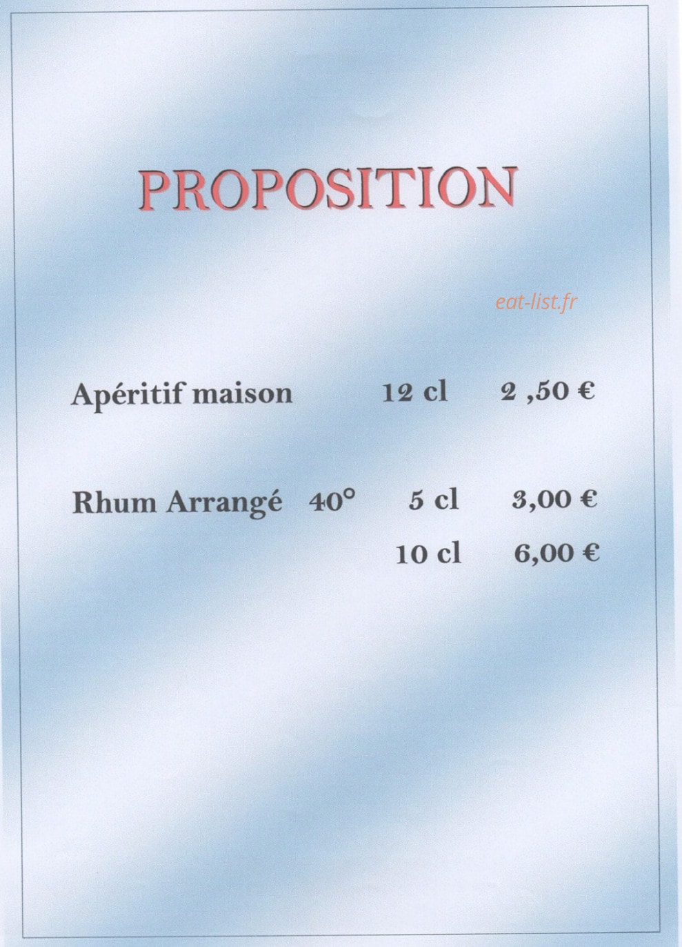 Le Petit Chalet — carte page 17
