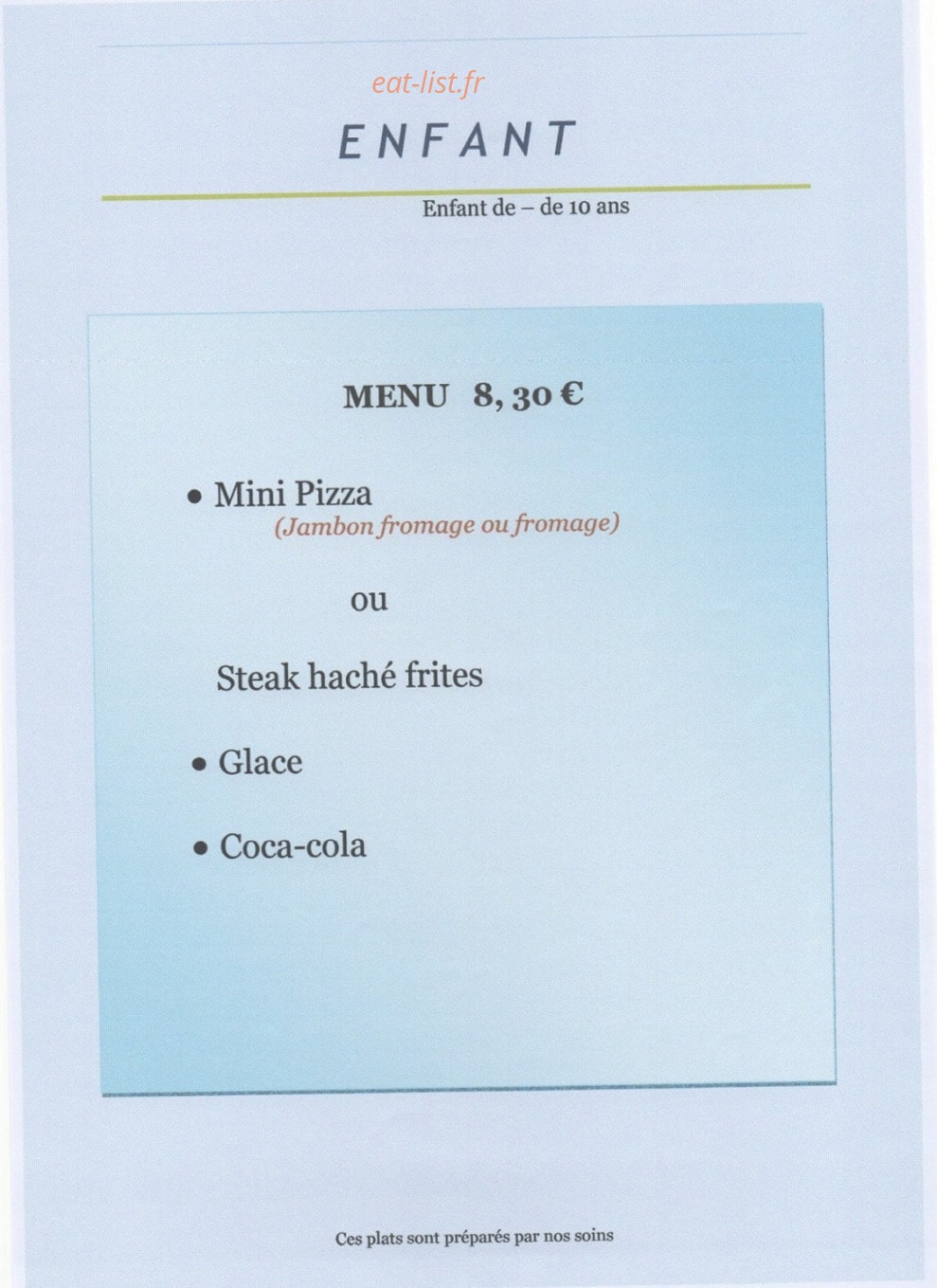 Le Petit Chalet — carte page 12