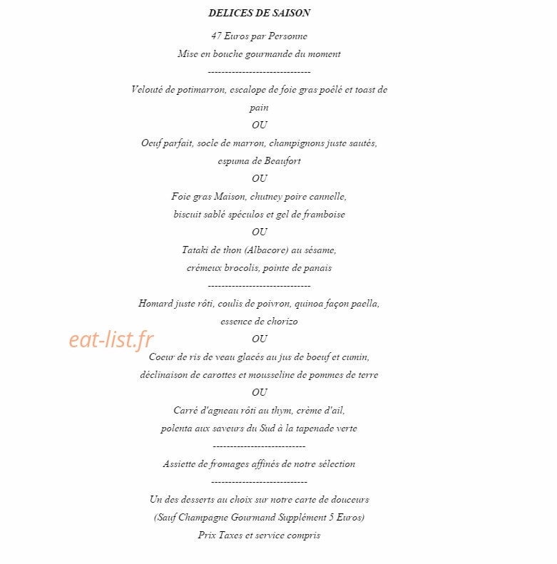 Le Jardin Gourmand — carte page 1