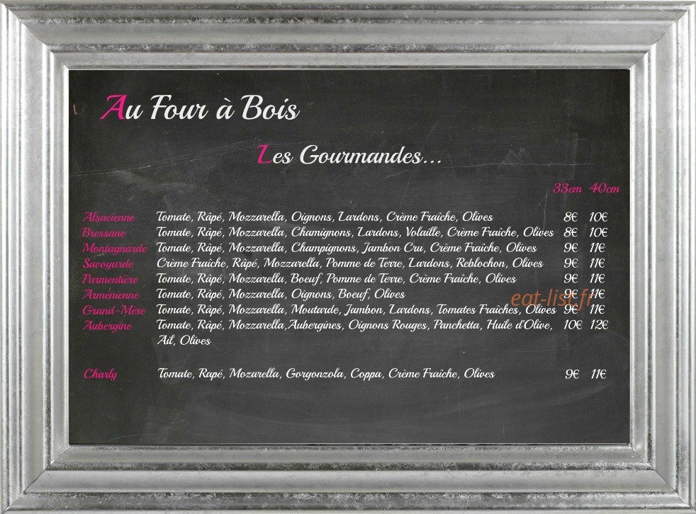 Au Four à Bois — carte page 2