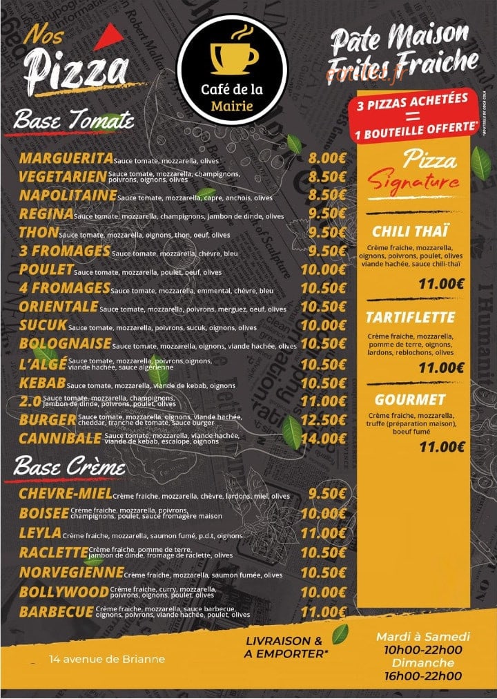 Cafe De La Mairie — carte page 1