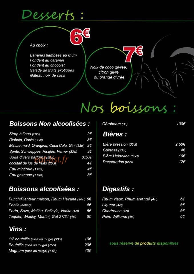 Gwada Lounge — carte page 4