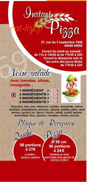 Instant Pizza — carte page 3