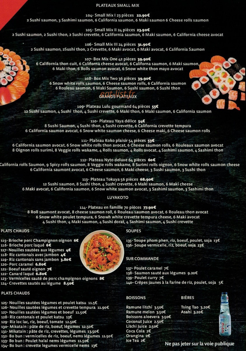 Kong Asian Food — carte page 4