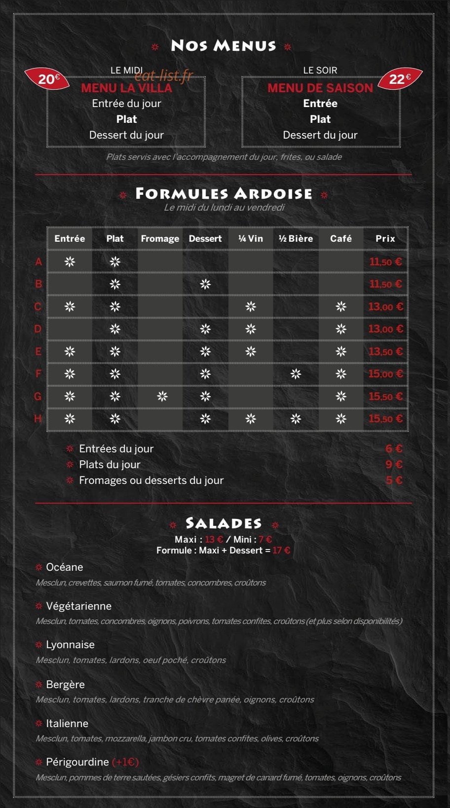La Villa — carte page 4