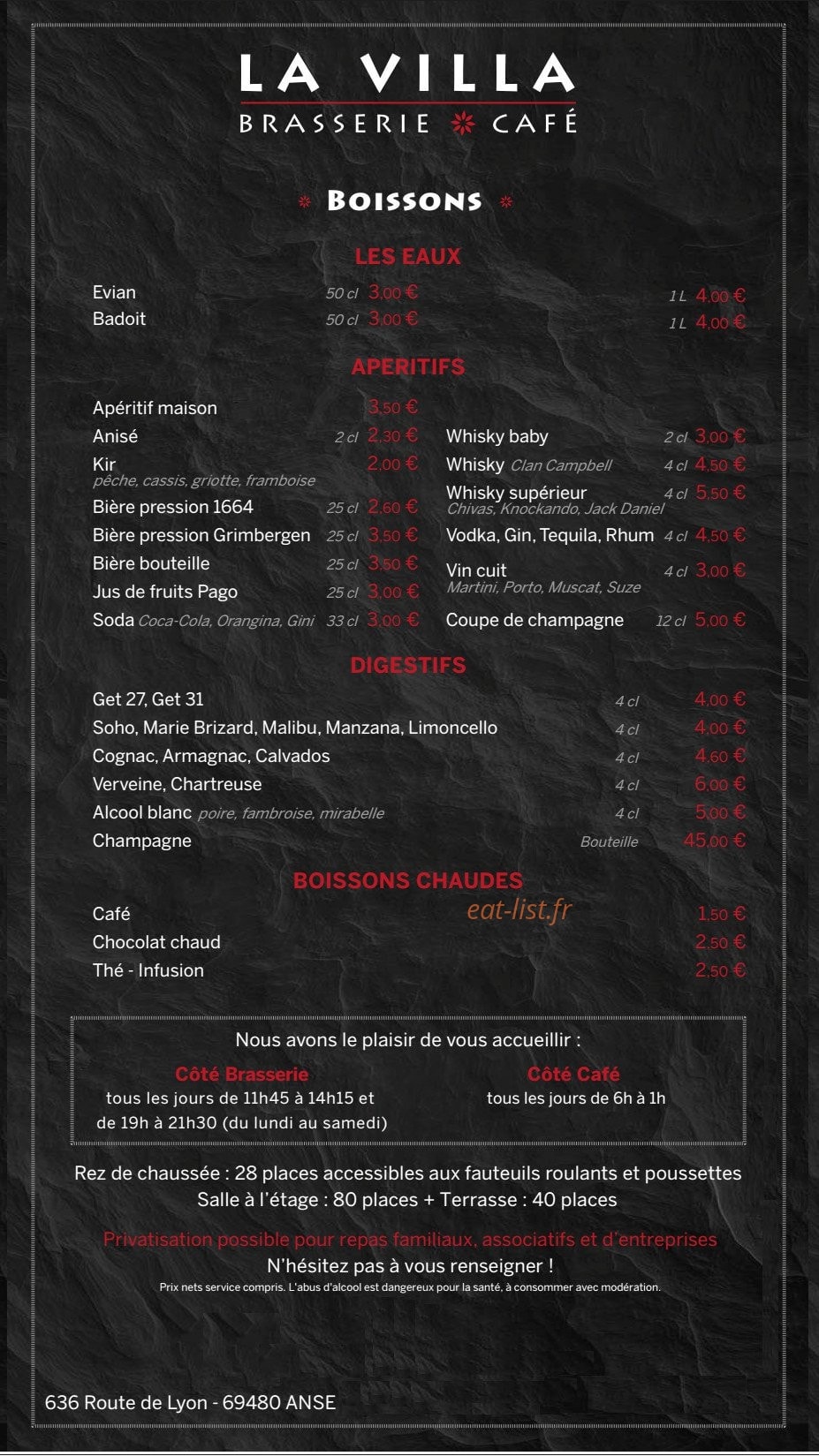 La Villa — carte page 6