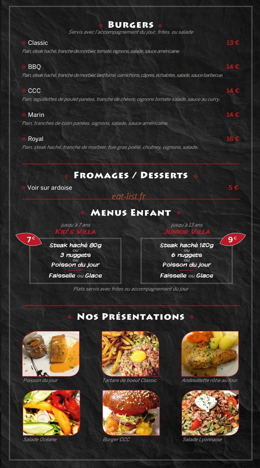La Villa — carte page 3