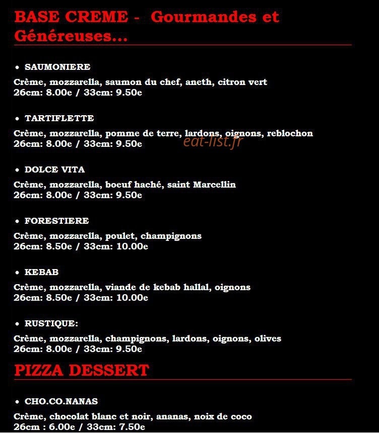 Pizza Calypso — carte page 4