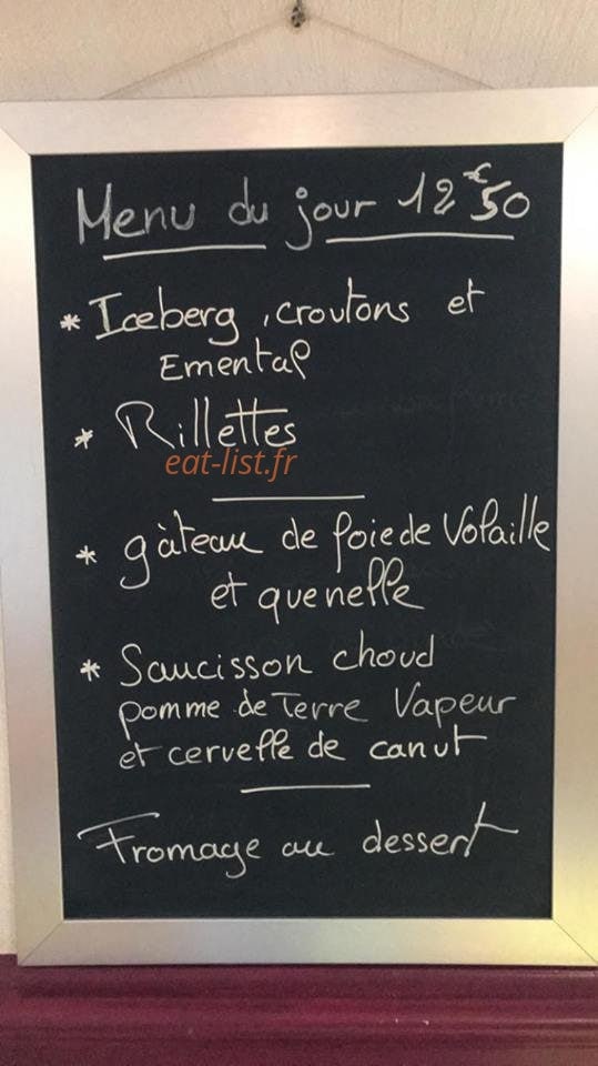 La cantine du clos saint pierre — carte page 1
