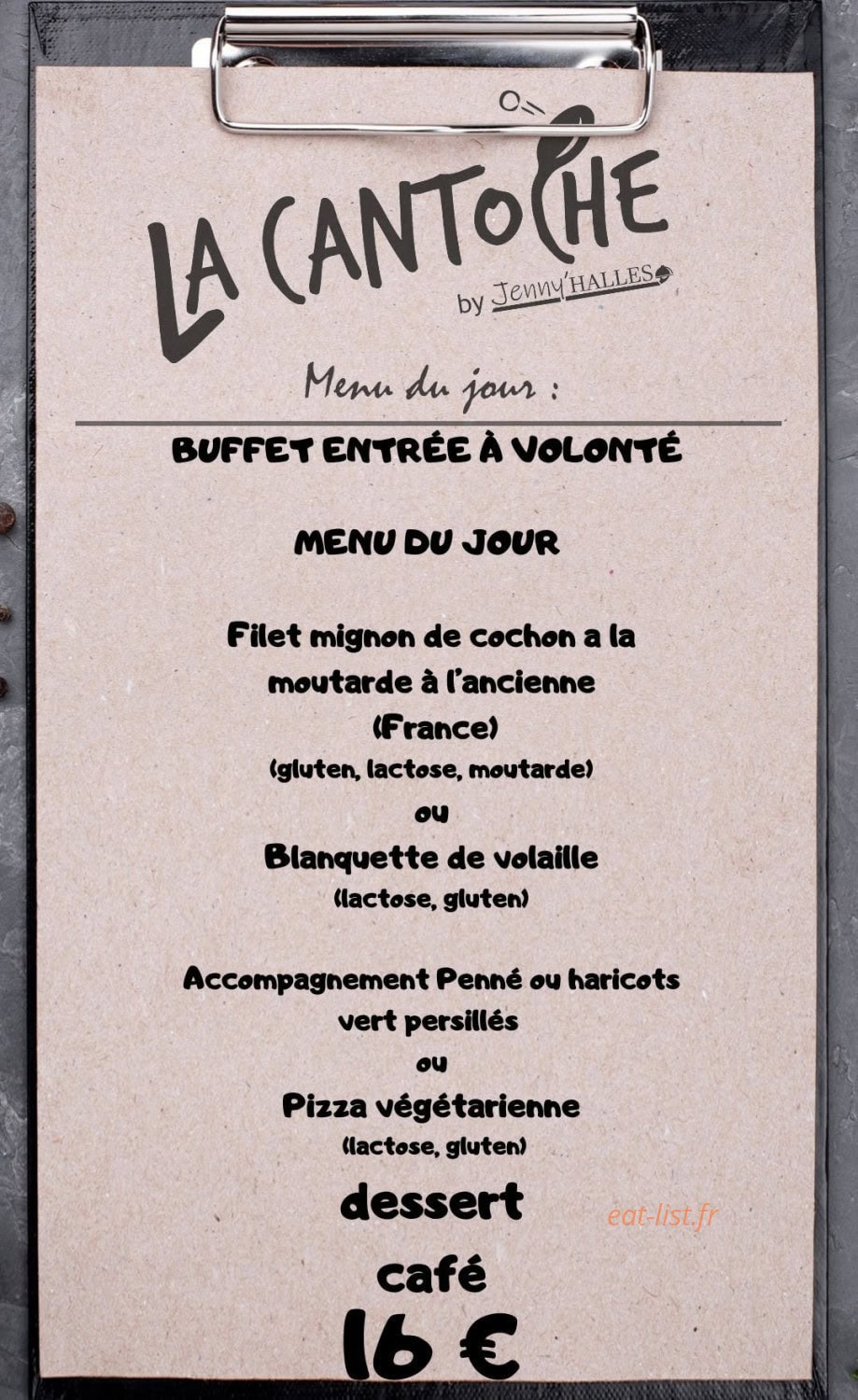 La Cantoche — carte page 1