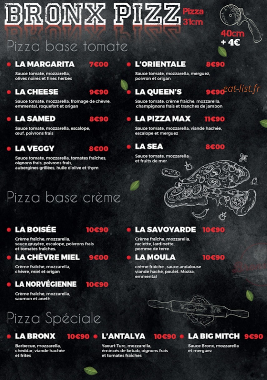Bronx Food — carte page 2