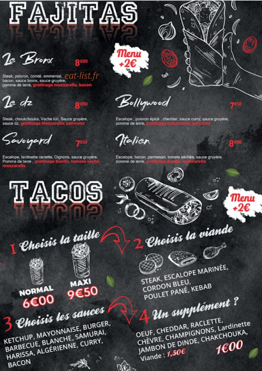 Bronx Food — carte page 3