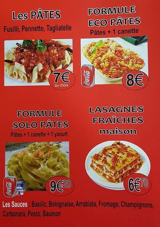 Catalina pizza — carte page 1