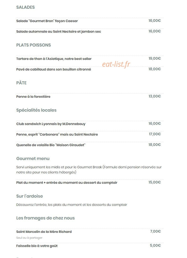 Gourmet Bron Restaurant & Bar — carte page 2