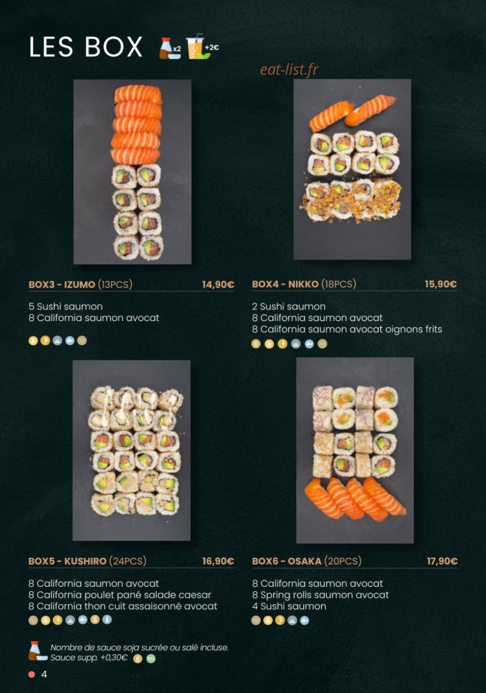 Kajirō Sushi — carte page 5