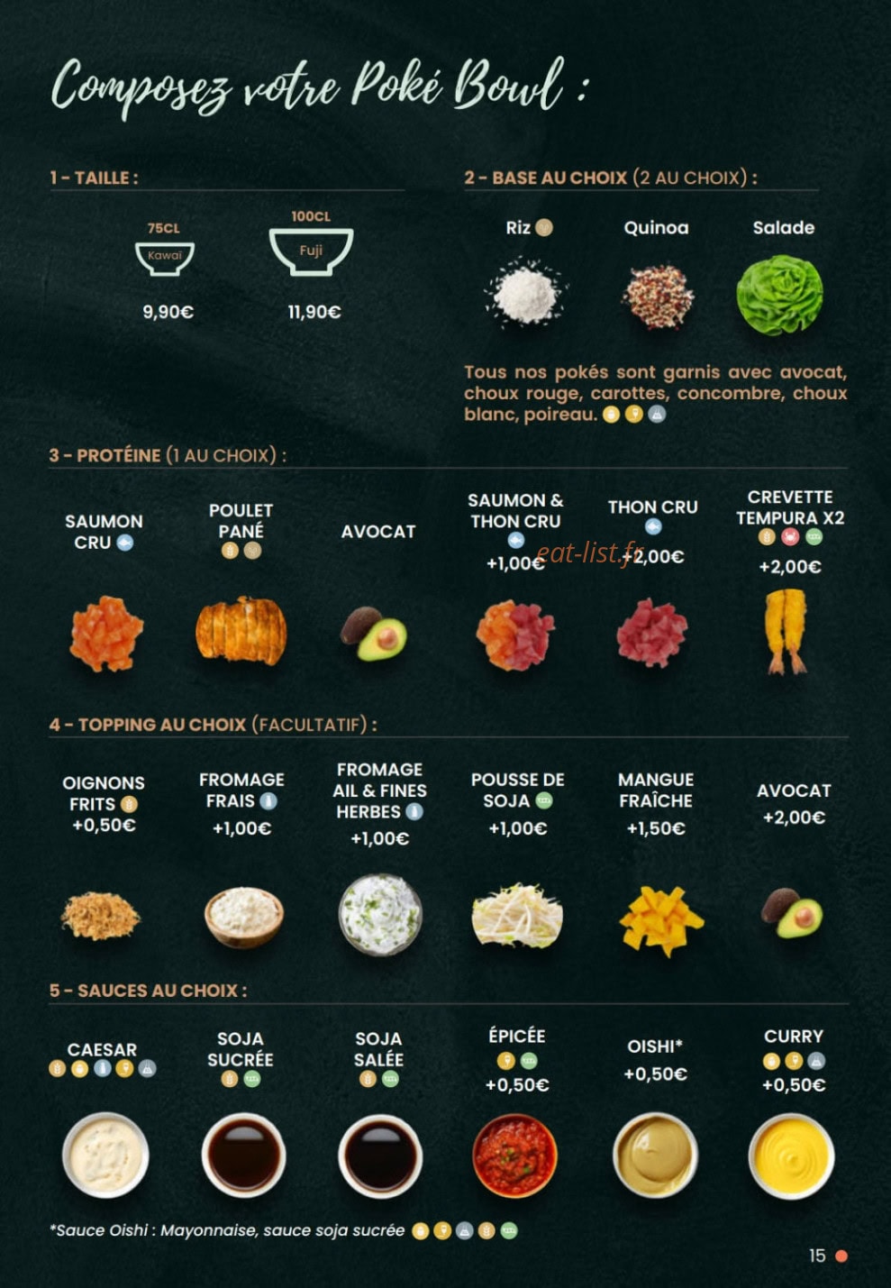 Kajirō Sushi — carte page 15
