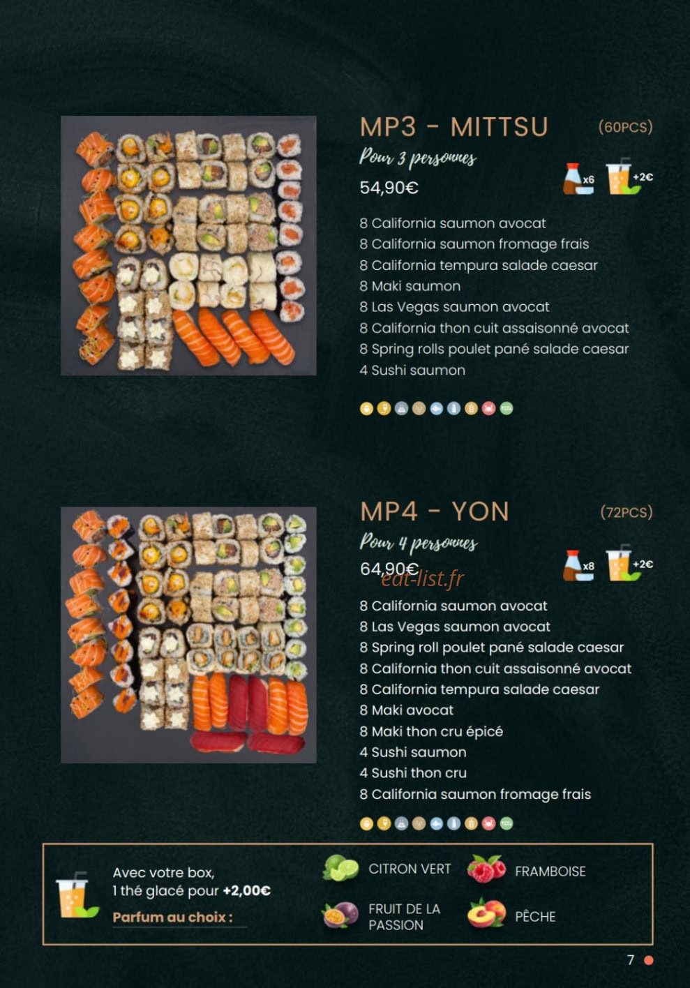 Kajirō Sushi — carte page 8