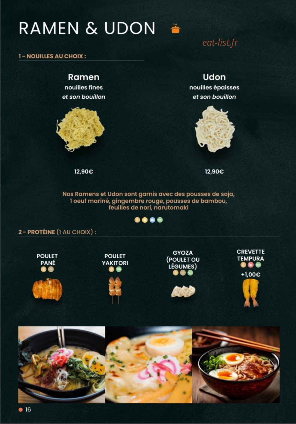 Kajirō Sushi — carte page 16