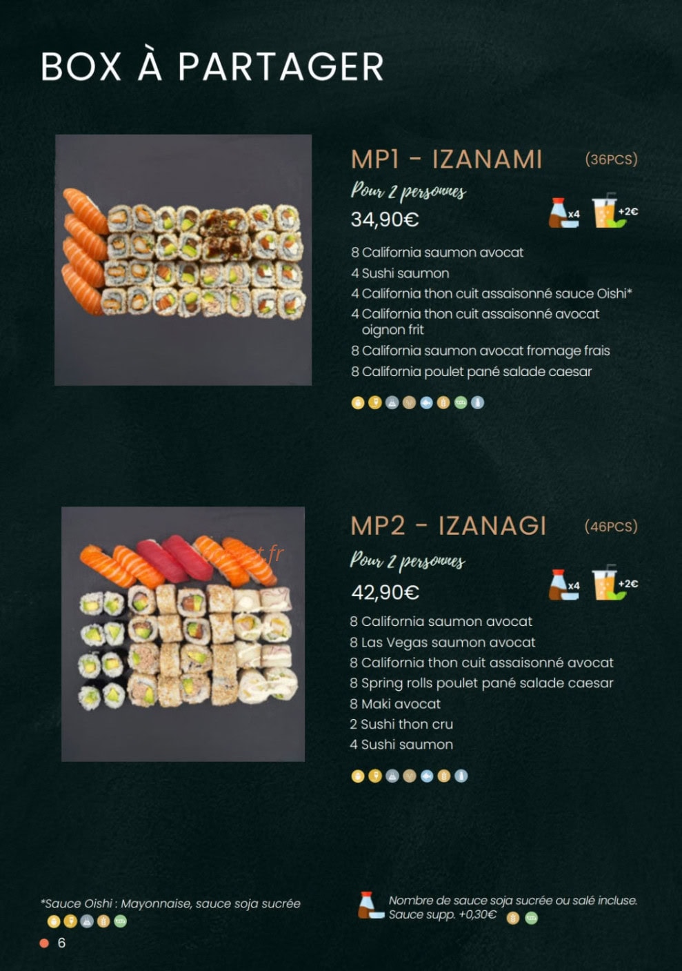 Kajirō Sushi — carte page 7