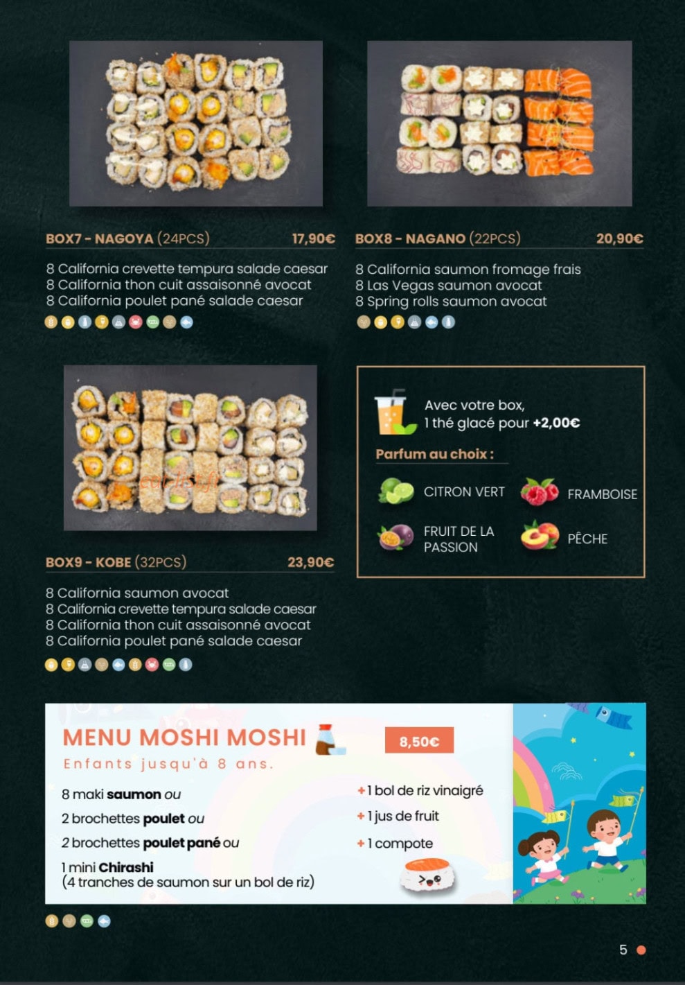 Kajirō Sushi — carte page 6
