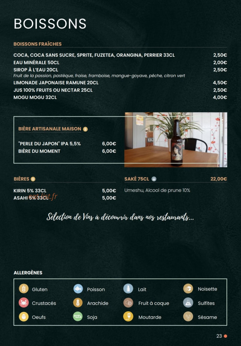 Kajirō Sushi — carte page 21