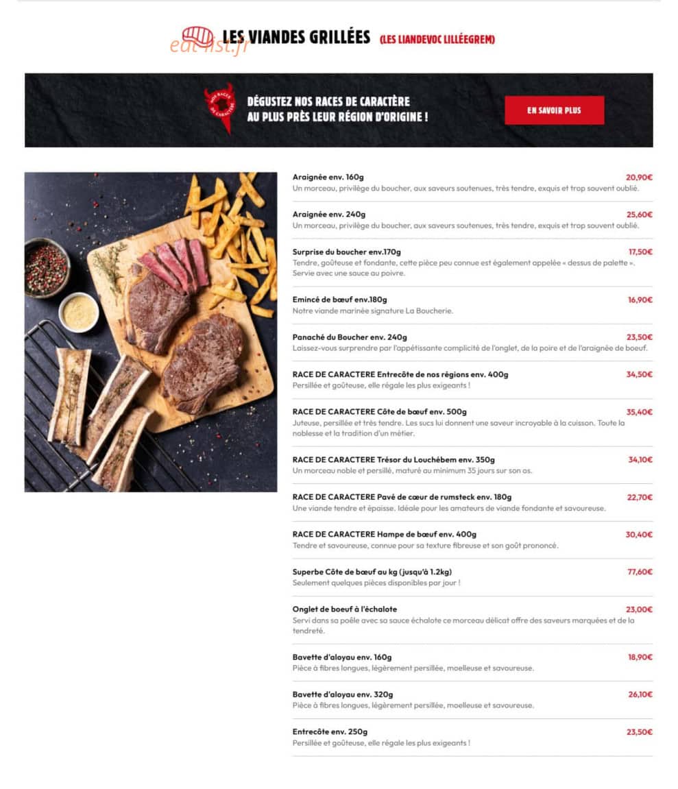 La Boucherie — carte page 6