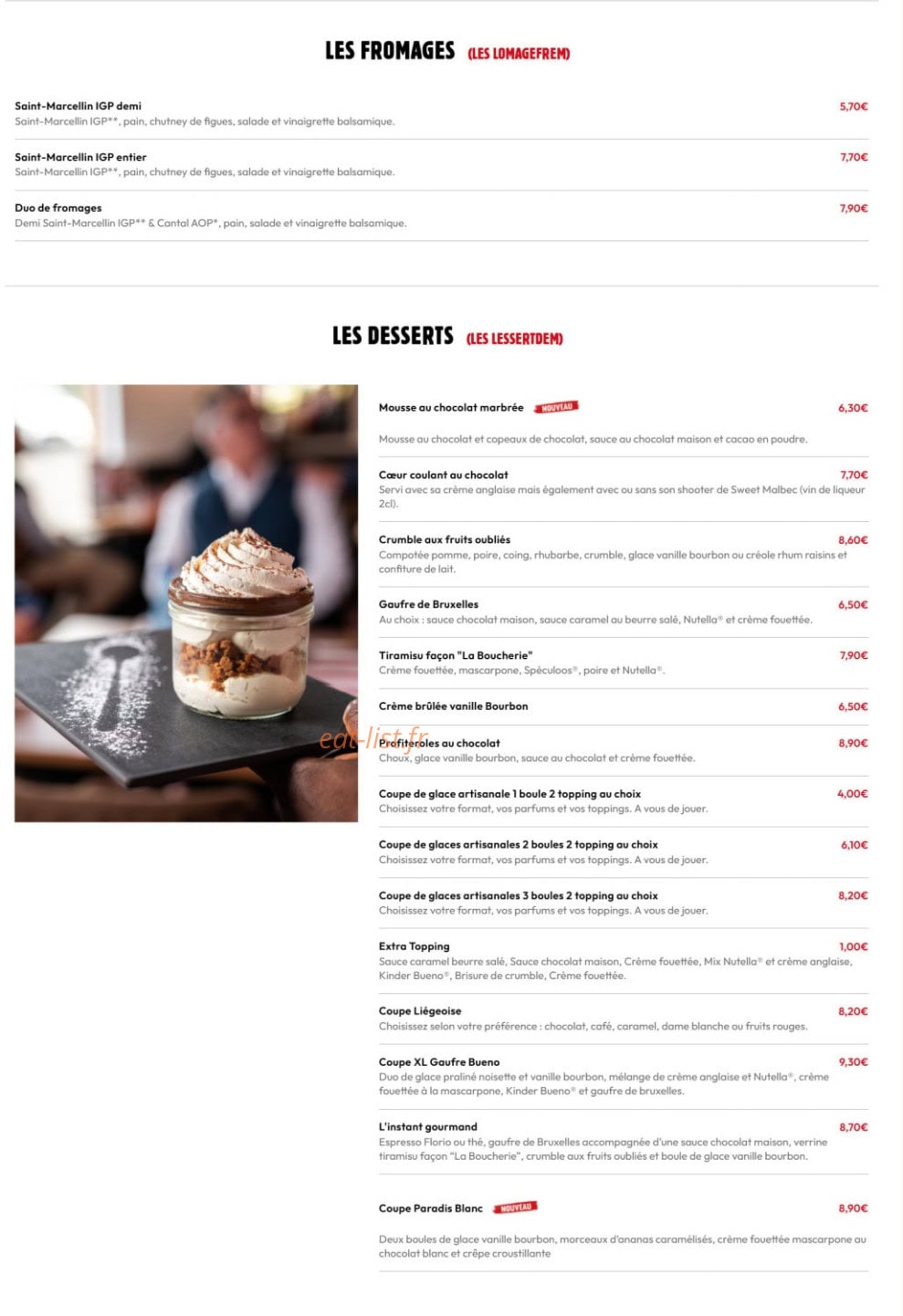 La Boucherie — carte page 8