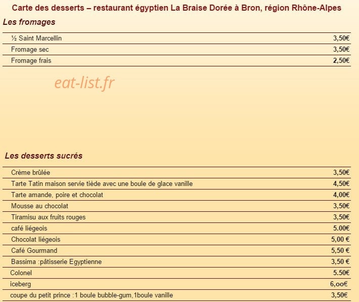 La Braise Gourmande — carte page 3