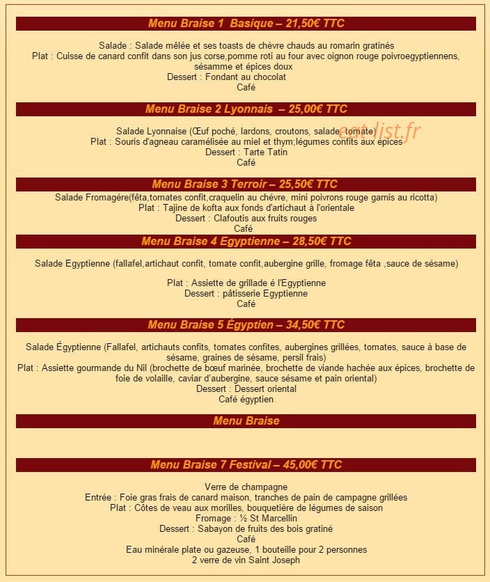 La Braise Gourmande — carte page 7