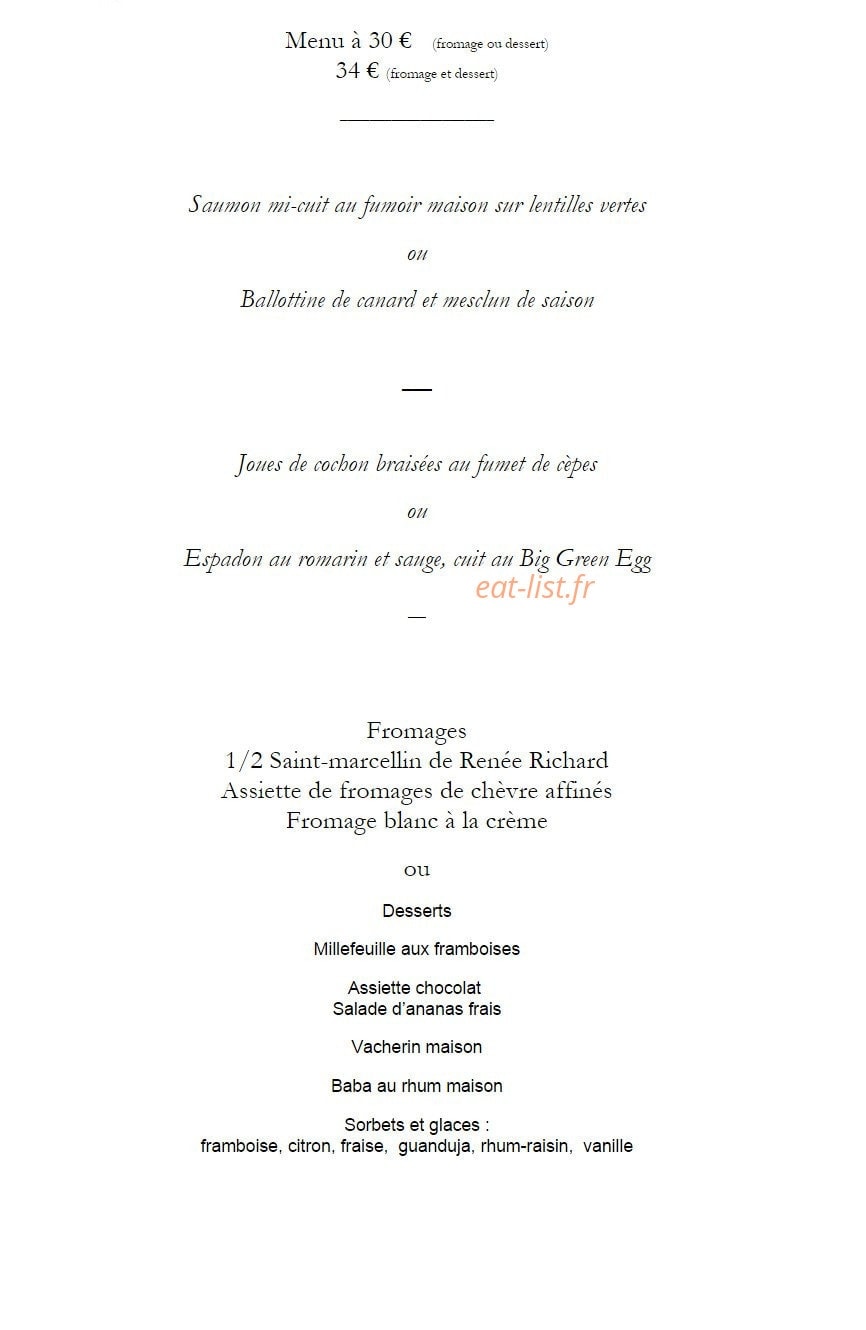 La Table de Guy — carte page 1