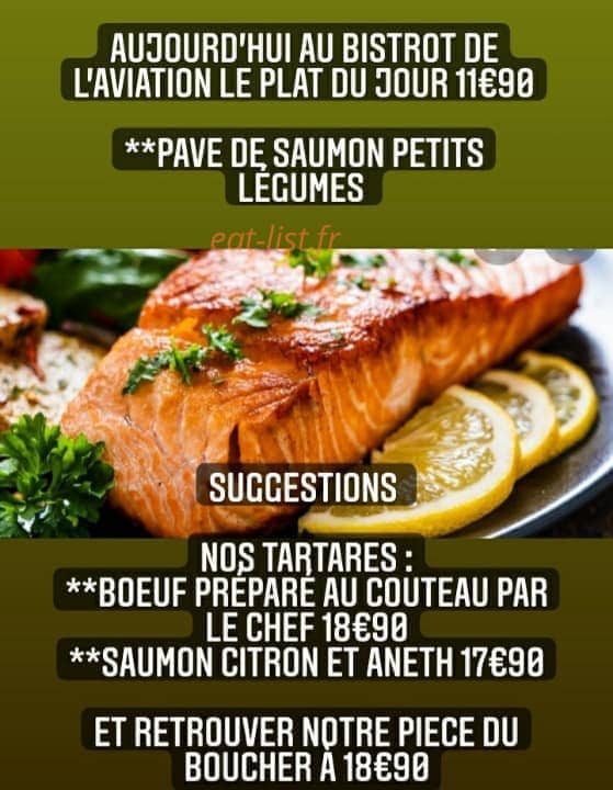 Le Bistrot de l'aviation — carte page 1