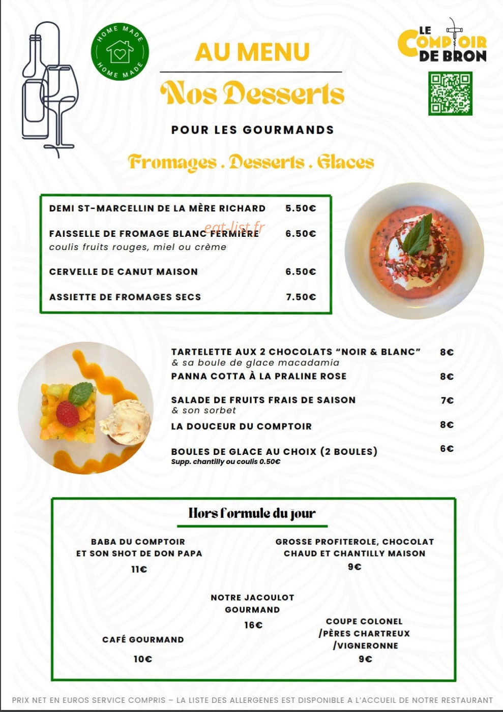 Le Comptoir de Bron — carte page 3