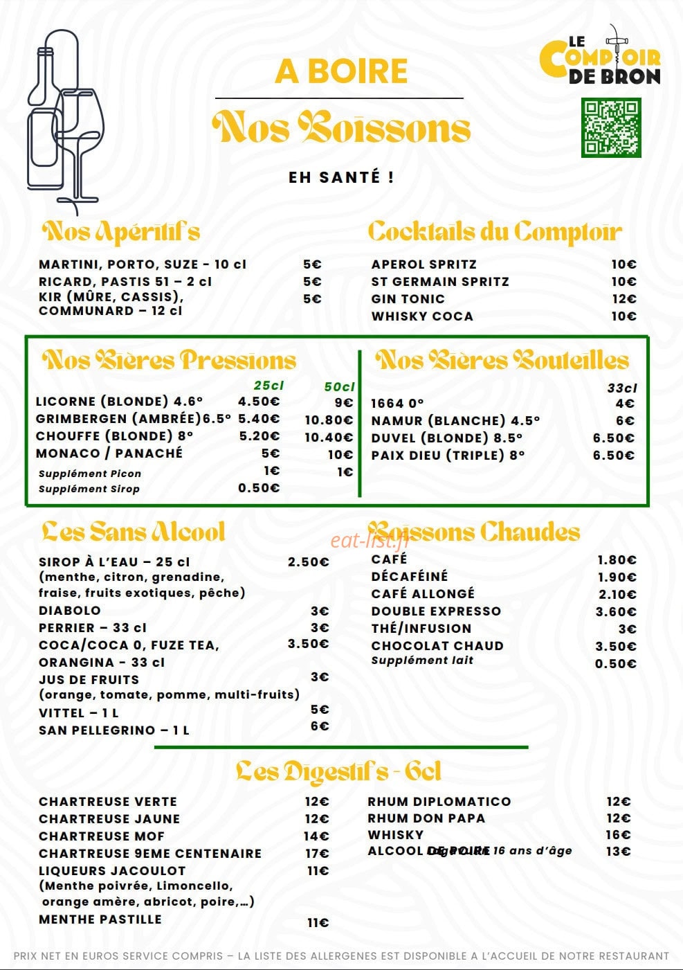 Le Comptoir de Bron — carte page 4