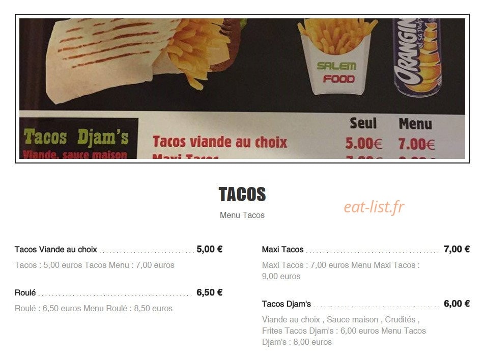 Salem Food — carte page 3