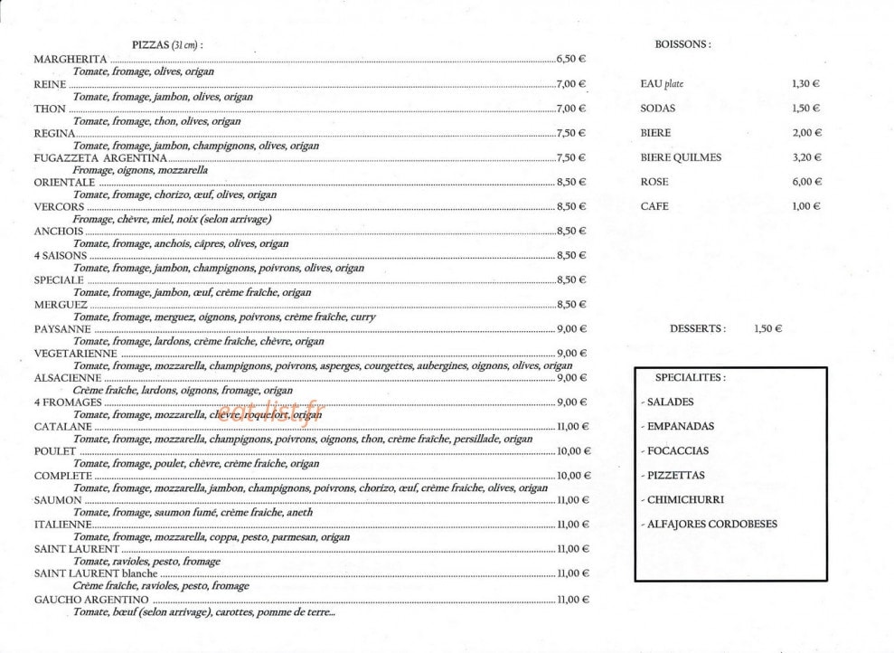 Soleil d'Argentine — carte page 1