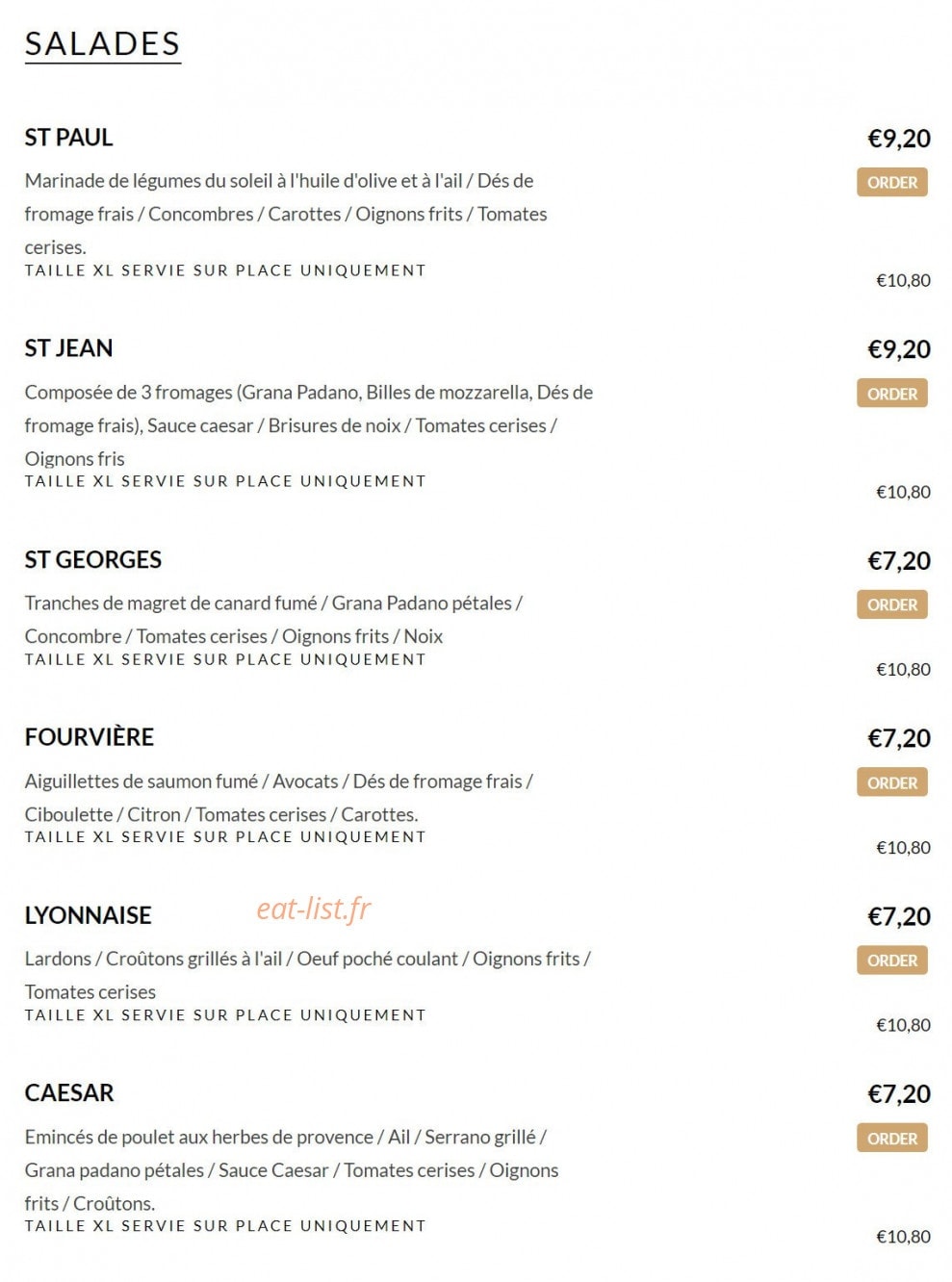 Soul Food Café — carte page 1
