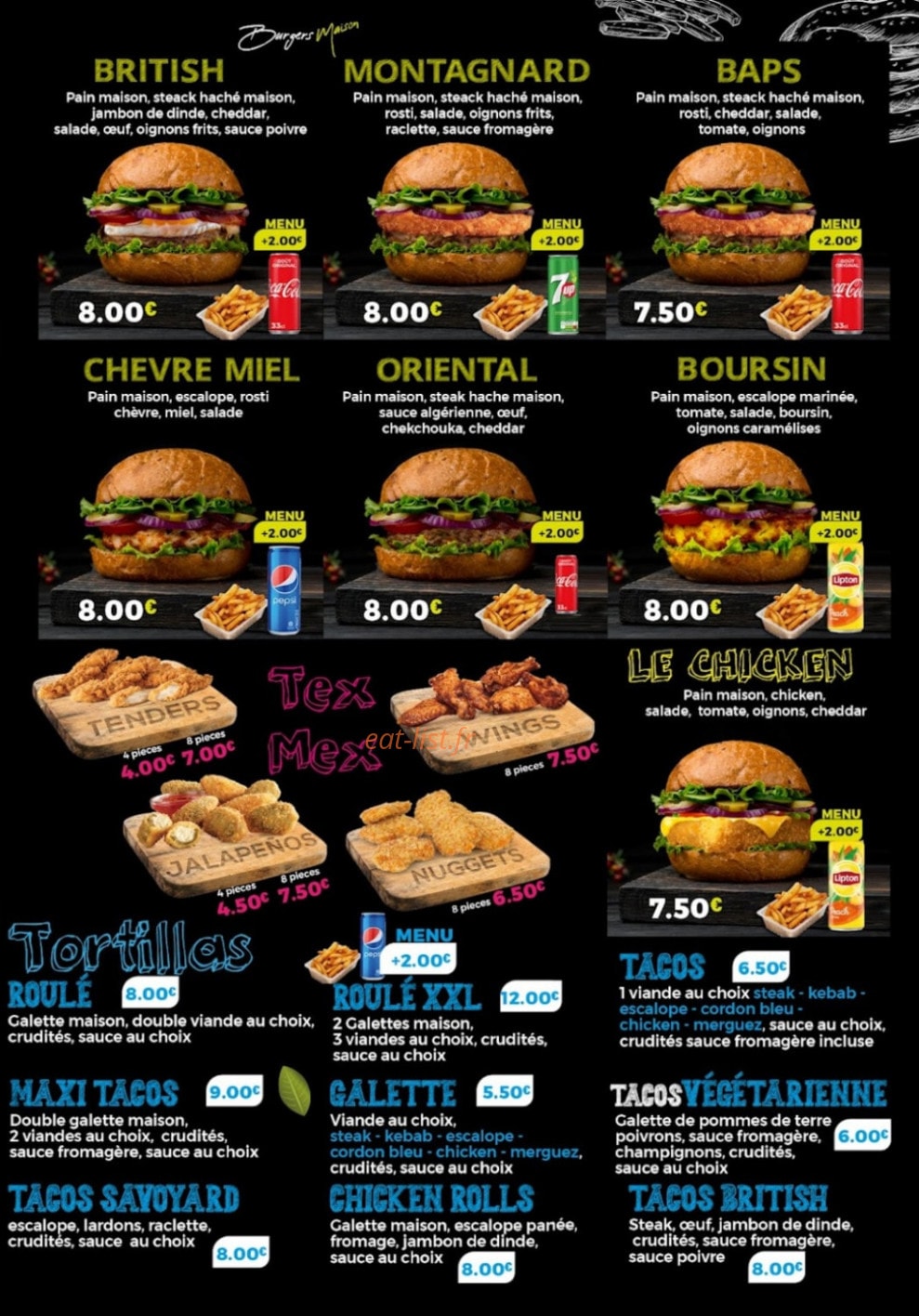 Waywa food — carte page 3