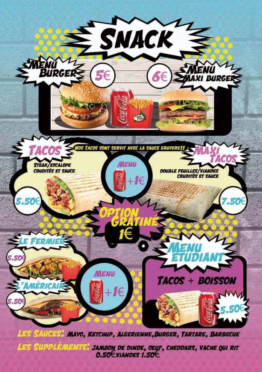 Yams pizza — carte page 2