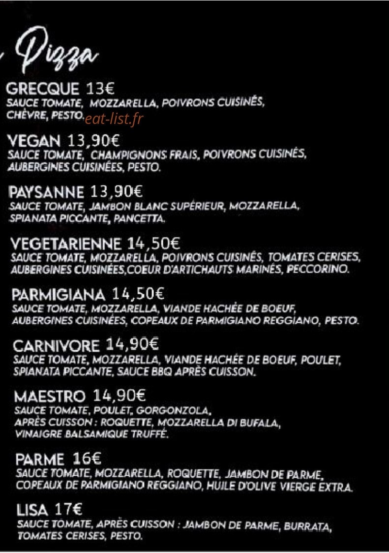 Lisa Pizza — carte page 2