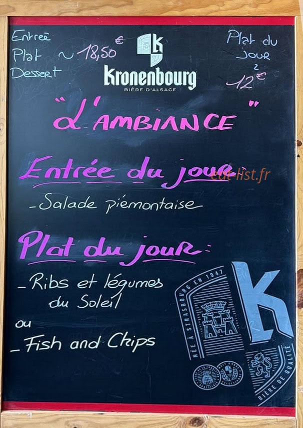 L'Ambiance — carte page 1