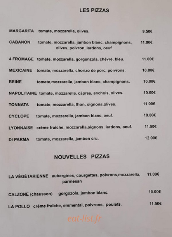Le Cabanon Plage — carte page 1