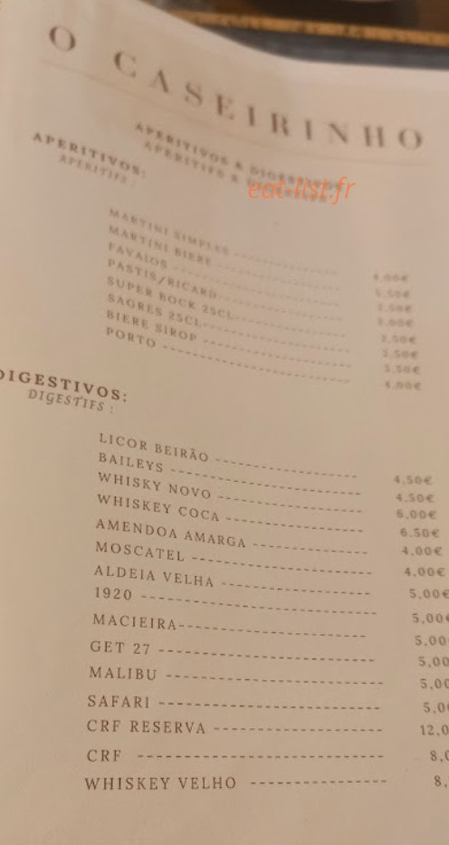 O Caseirinho — carte page 2