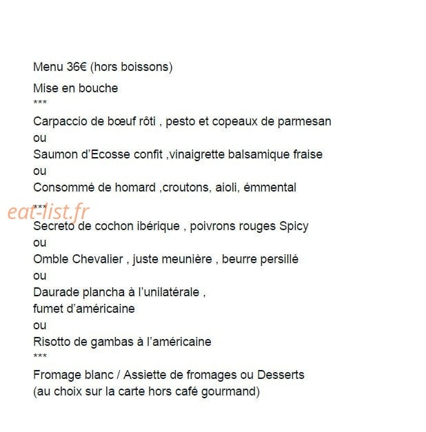 Restaurant Le Manoir — carte page 2