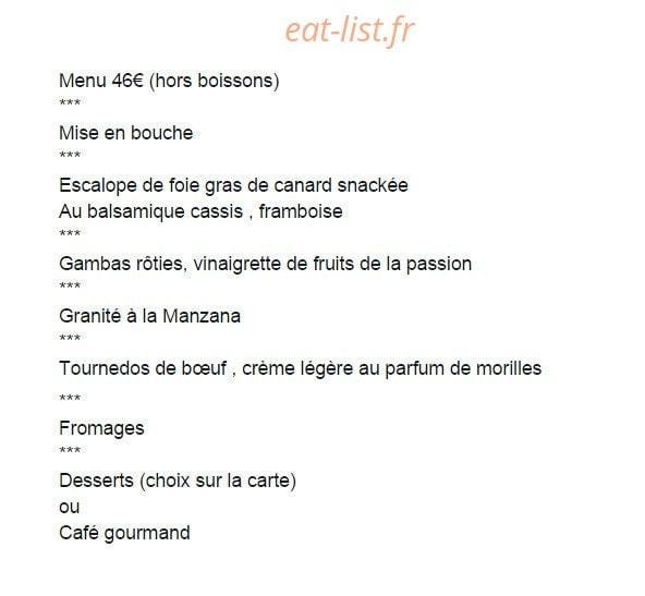 Restaurant Le Manoir — carte page 3