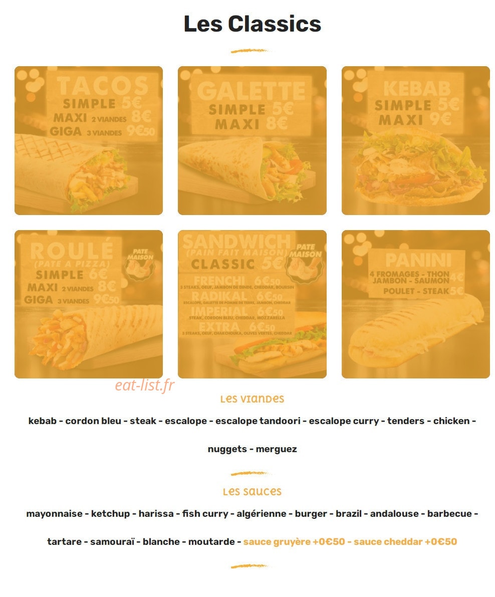 Time Food — carte page 3