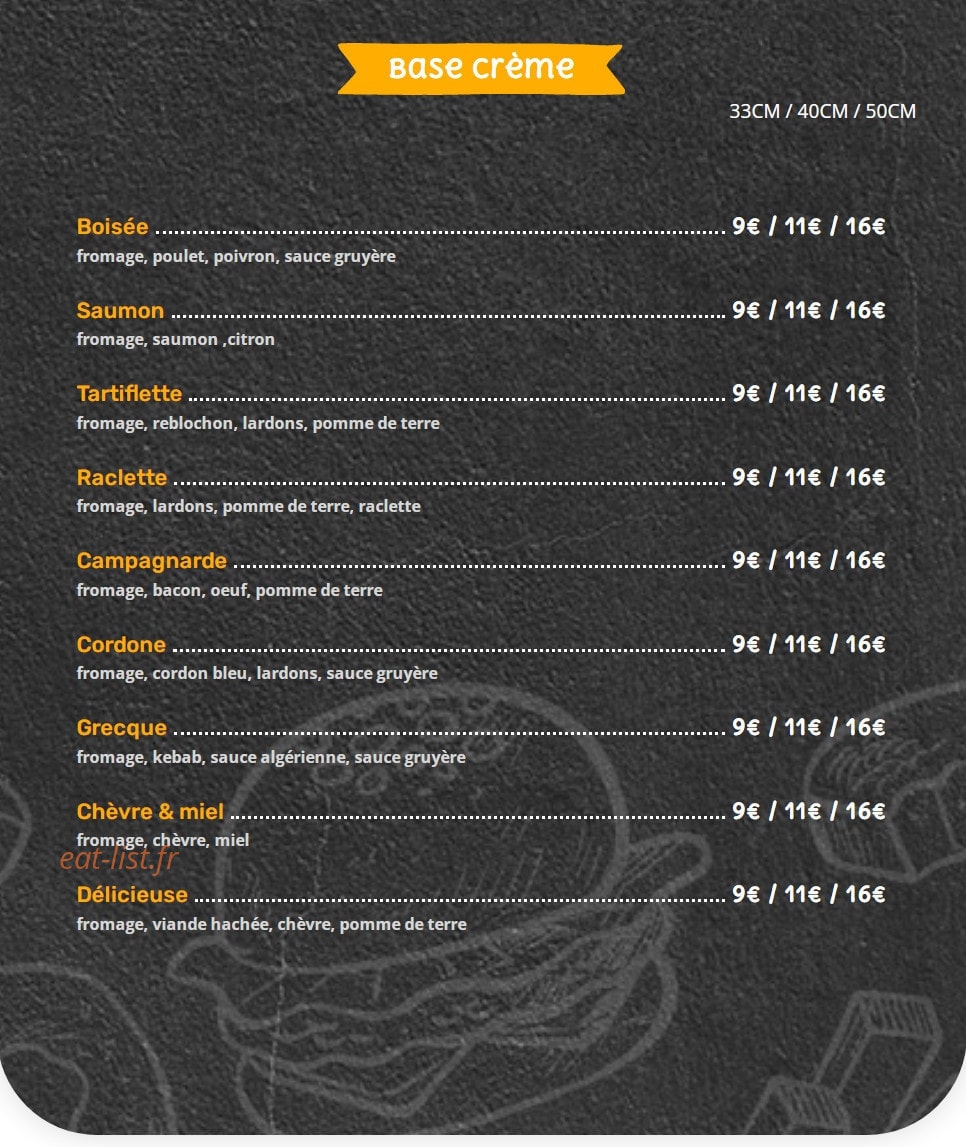 Time Food — carte page 2