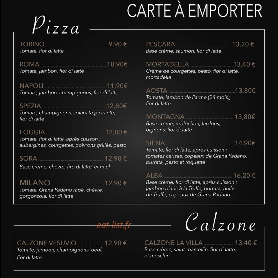 La Villa — carte page 1