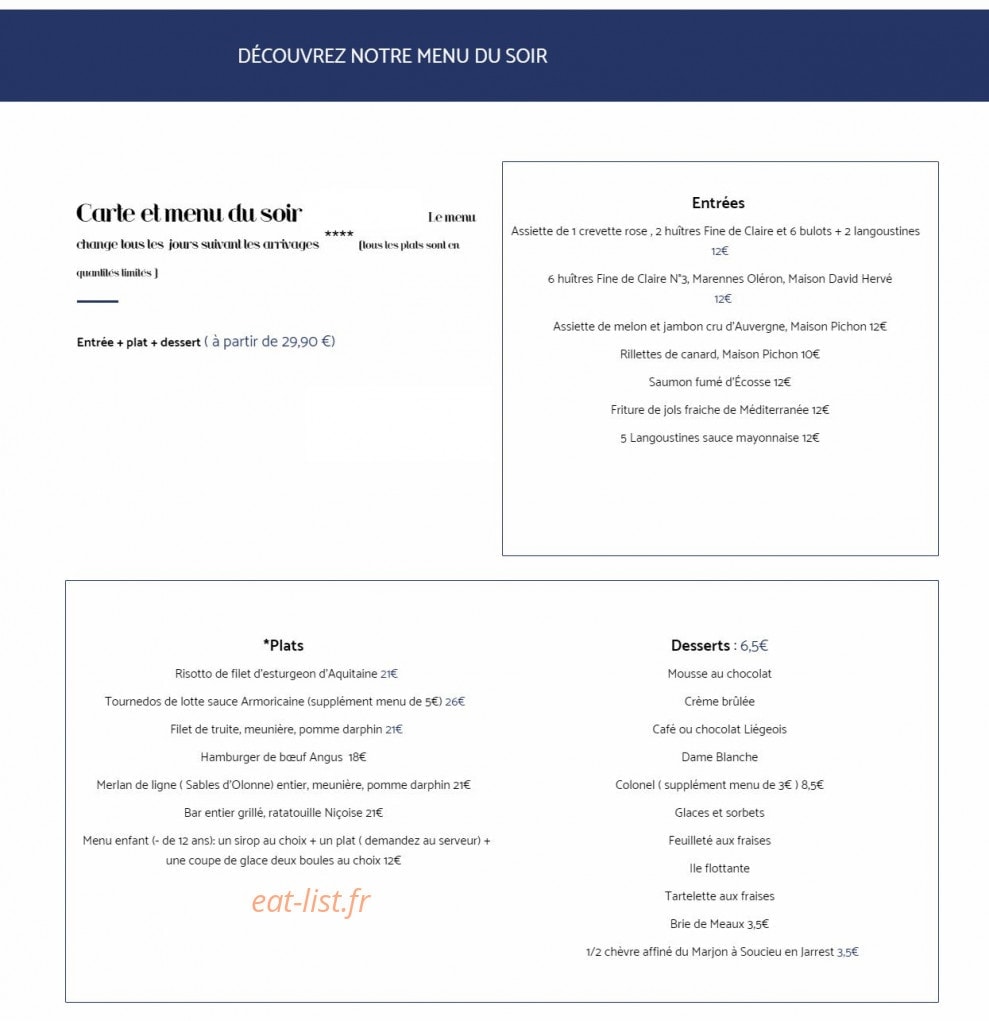 Le bistrot du cap — carte page 3