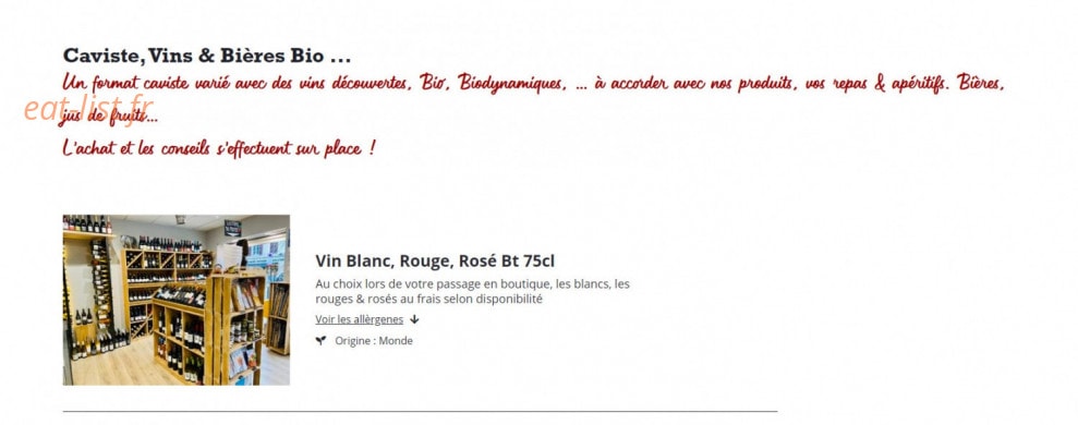 Le Comptoir Crémier — carte page 6